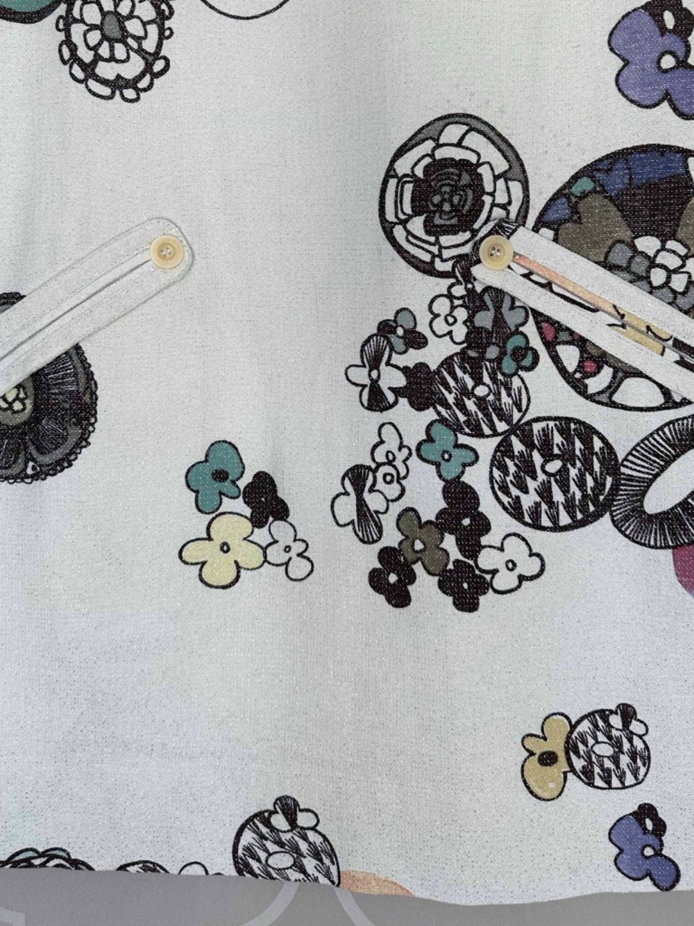 NWT See by Chloé White Graphic Sparkle Print Shift Dress Sleeveless Mini US 10 - Picture 7 of 8